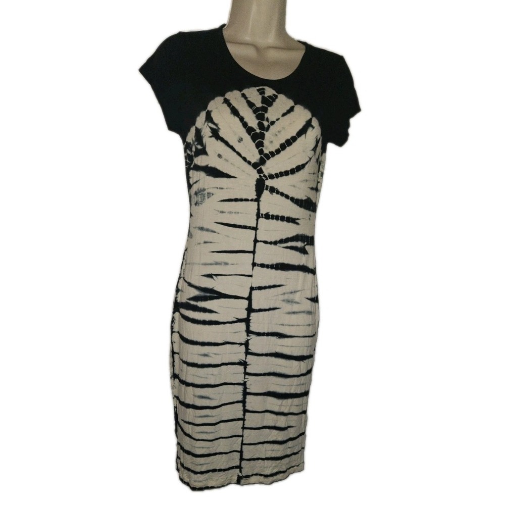 Olive &‎ Oak Womens XS Midi Short Sleeve T-shirt Dress Stretchy Tie Dye